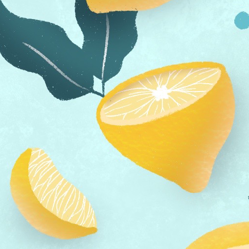 Zoom sur un des citrons représentés sur l'illustration pour voir les détails du dessin