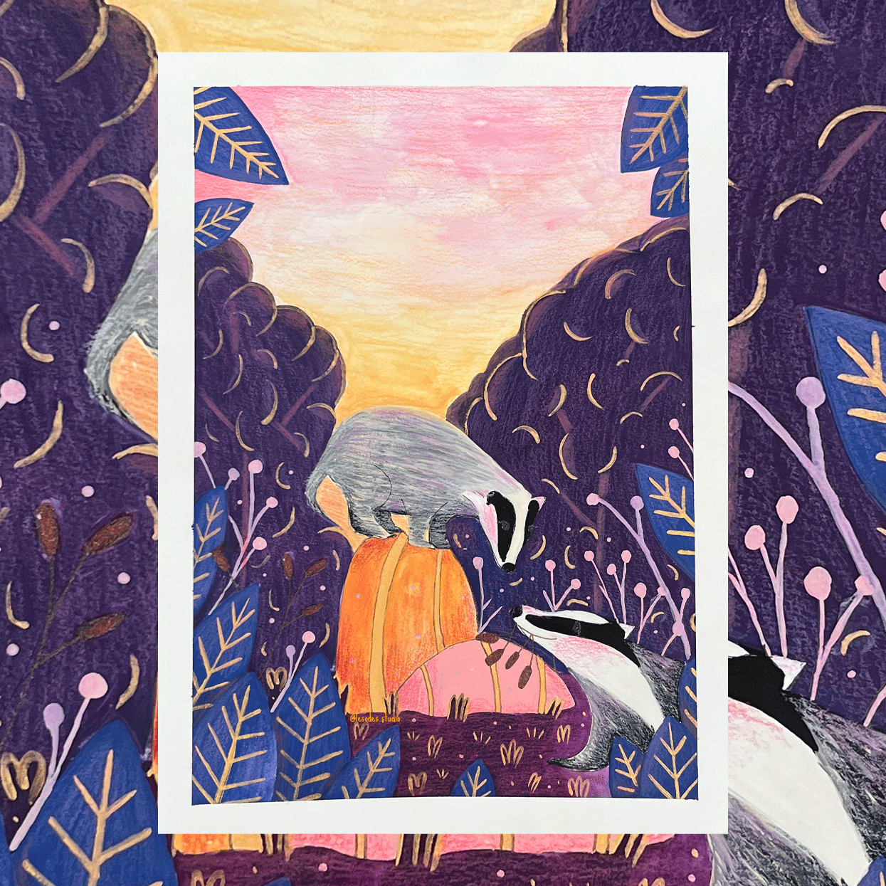 Illustration de petits blaireaux