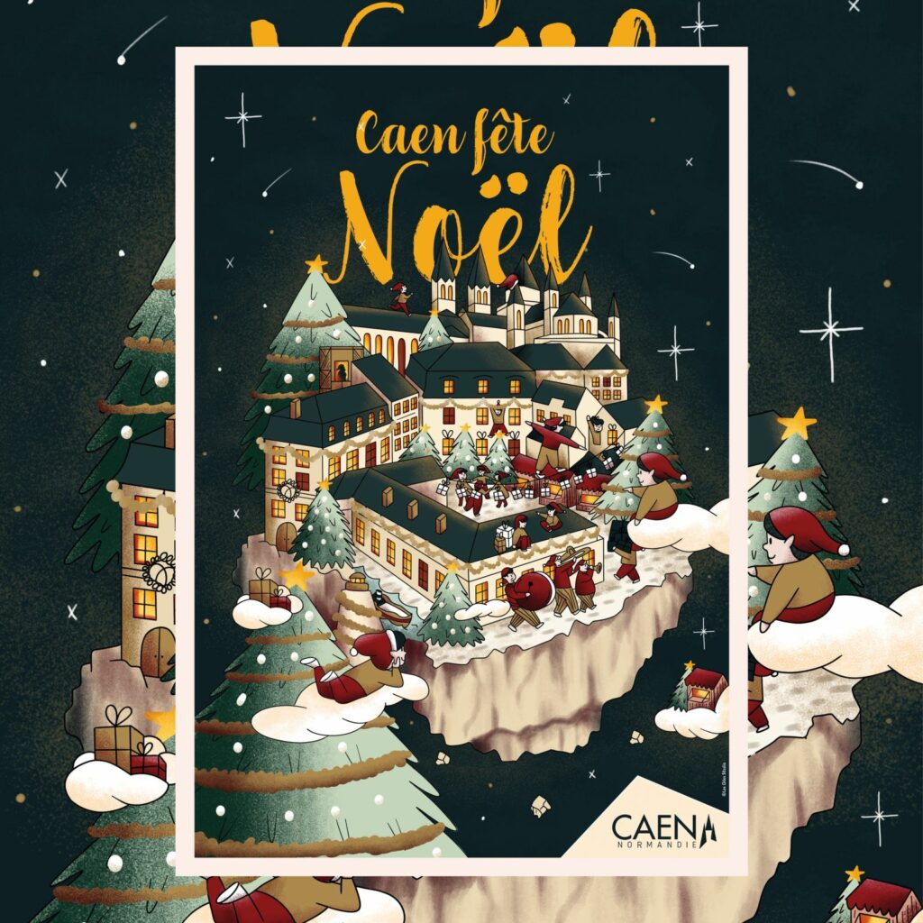 Illustration de l'affiche de Noël pour la Ville de Caen