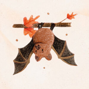Illustration d'une chauve-souris à l'aquarelle