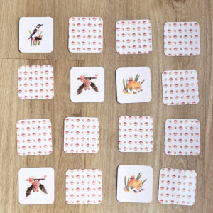 Photo d'un jeu memory sur le thème de la forêt