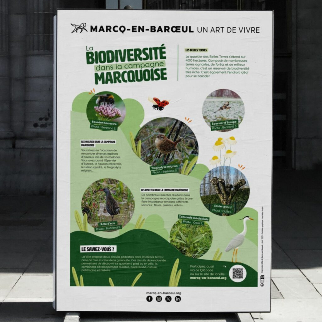 Photo d'un panneau d'exposition sur la biodiversité