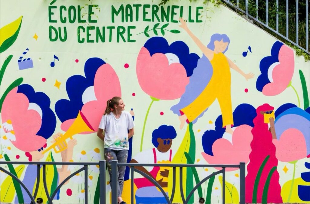 Photo d'une fresque murale réalisée à Mondeville